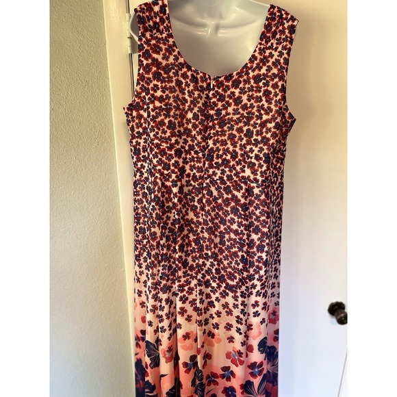 Dress CB Established 1962 Dress Plus Sz 20 Sleeveless Long Multi Color Floral - Picture 13 of 16